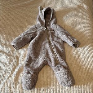 The North Face Tan Fleece Baby Footie